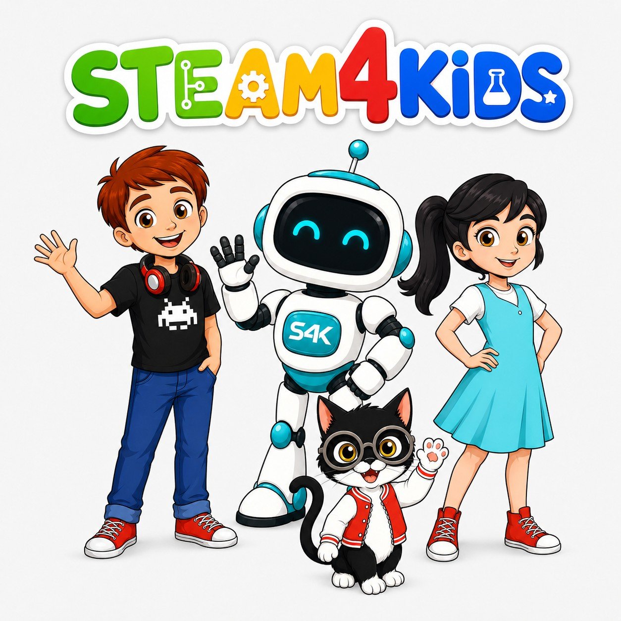 Personagens oficiais da STEAM4Kids